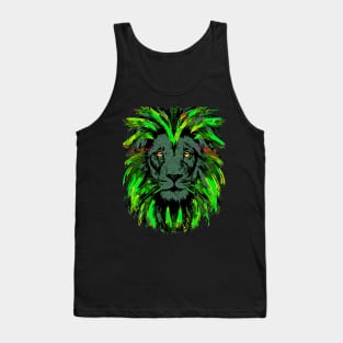 Green Lion Head - Lion Face Tank Top